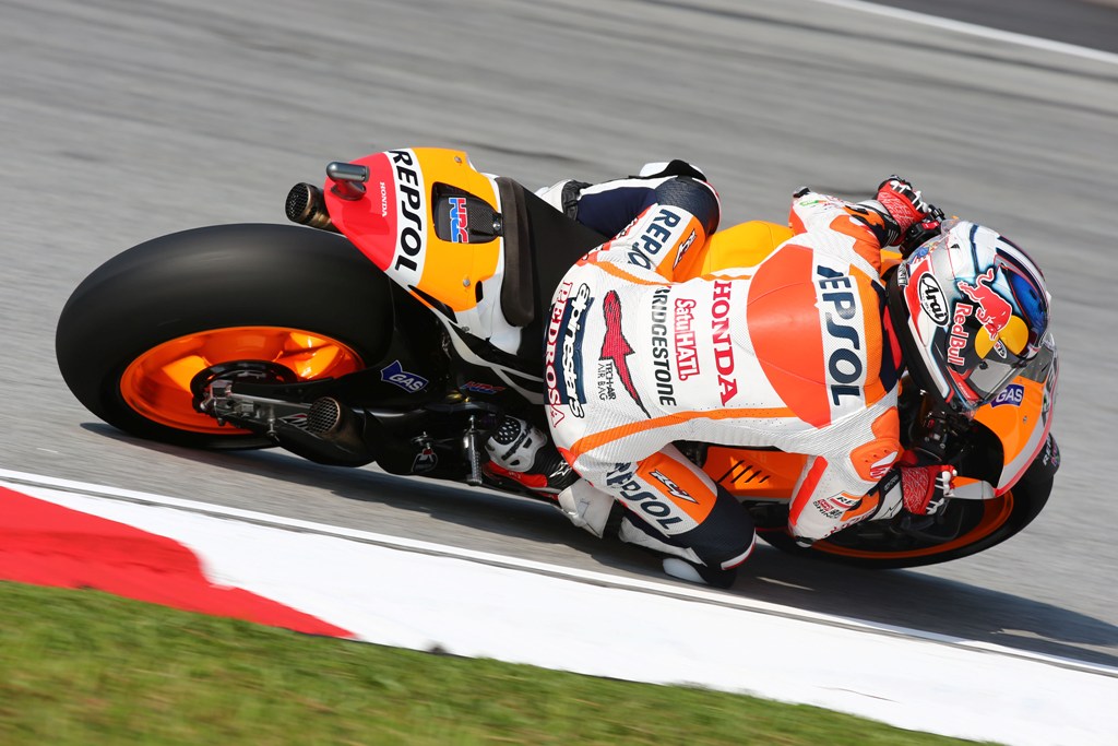 MotoGP 2014, Malesia, Dani Pedrosa, caduto al 2° giro e poi di nuovo...