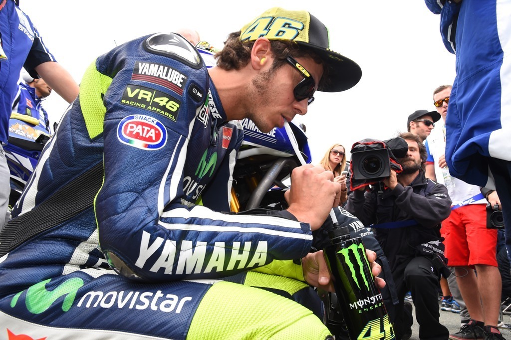 Valentino Rossi prima della partenza in Germania