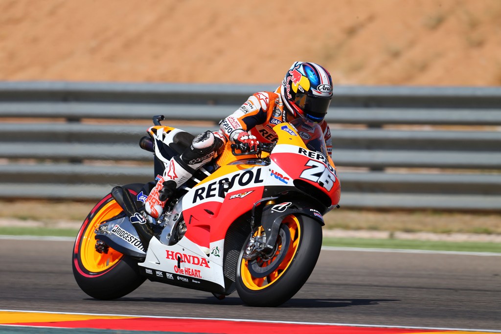 MotoGP 2014: Aragon, Dani Pedrosa è caduto sotto la pioggia come Marquez