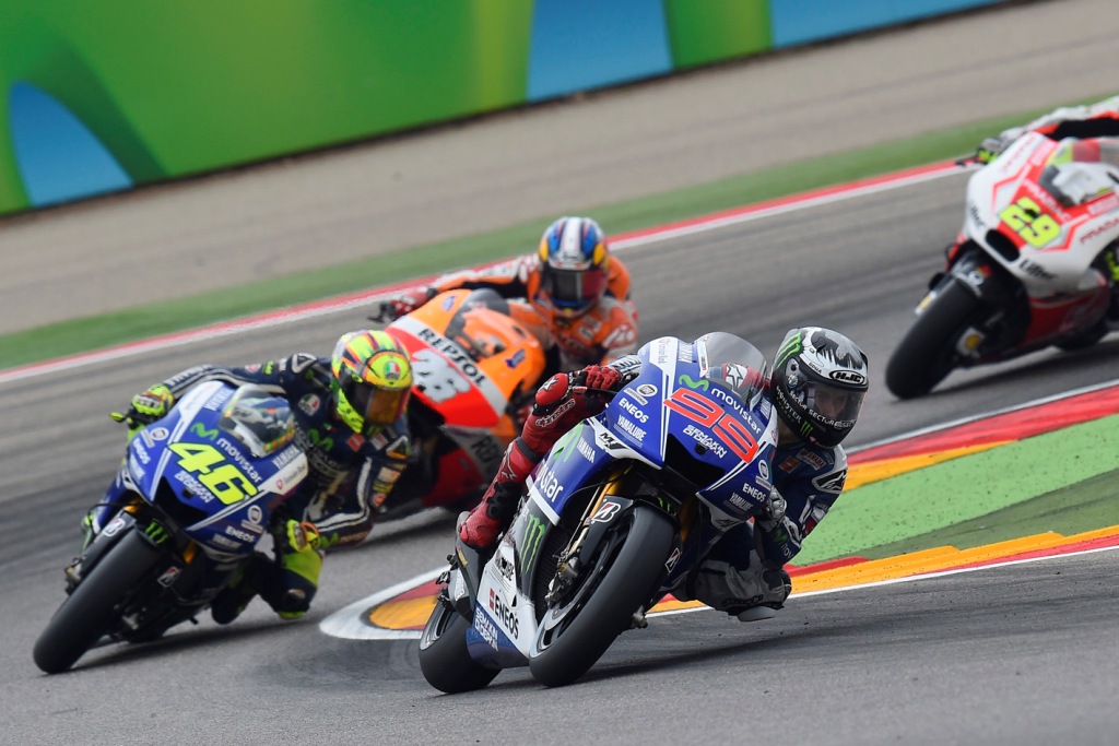 MotoGP, Aragon 2014: i primi giri con Lorenzo, Rossi, Marquez e Pedrosa