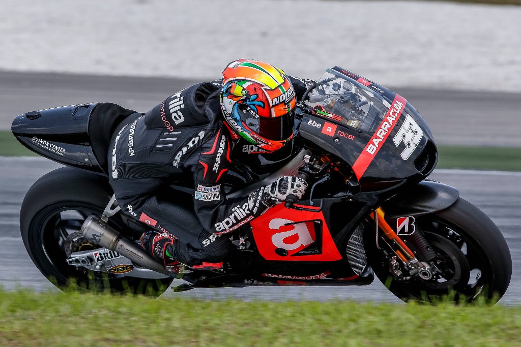 MotoGP 2015, Marco Melandri Aprilia Racing Team Gresini, test Sepang2