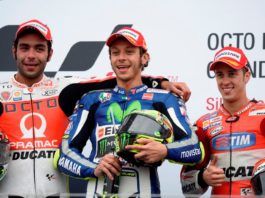 MotoGP, podio Silverstone, Rossi Petrucci e Dovizioso