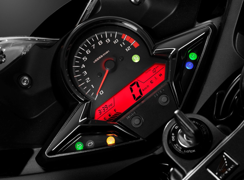 Honda CBR300R, strumentazione completa e funzionale